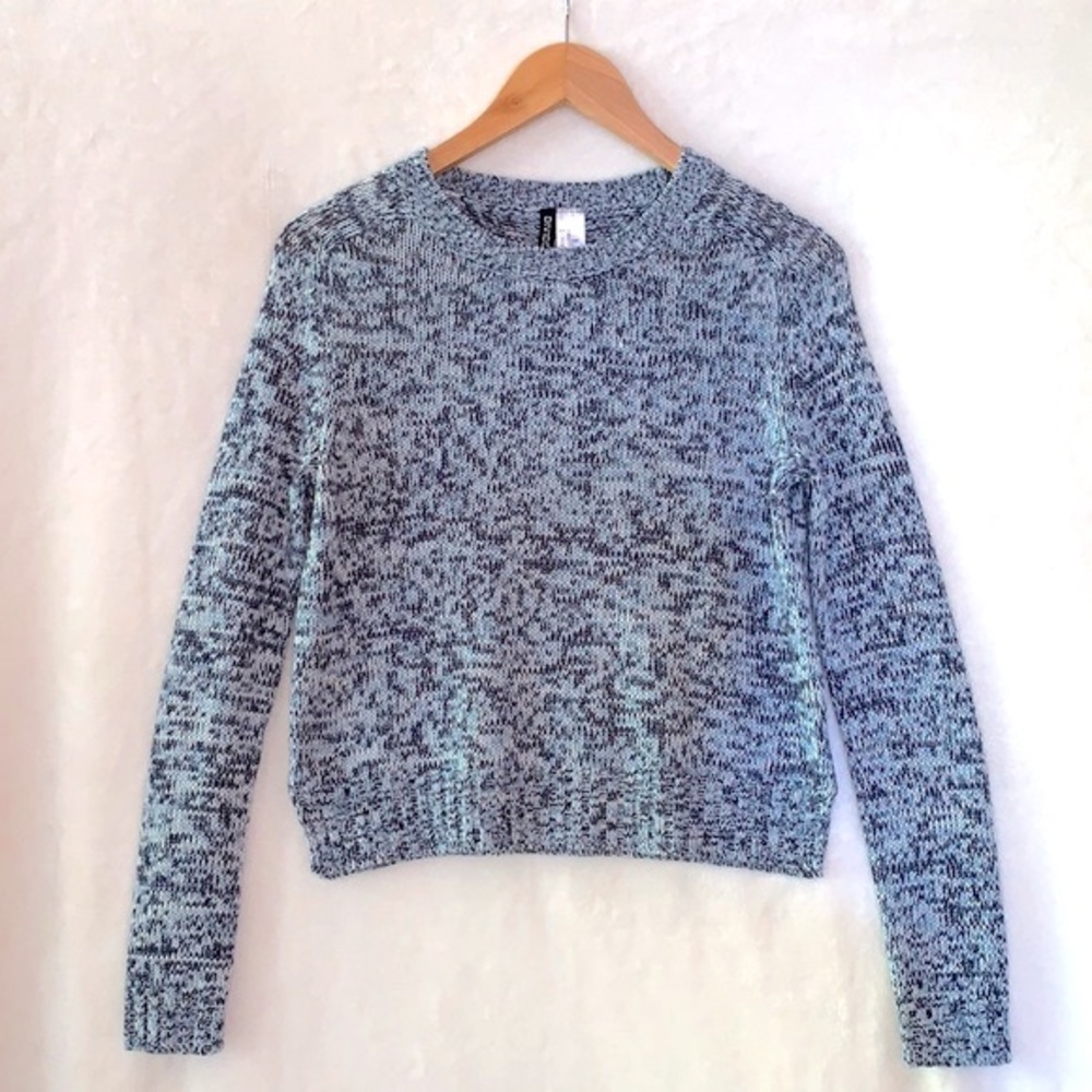 H&M DIVIDED Marled Knit Sweater Blues~White XS